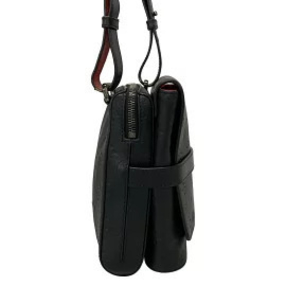 CHRISTIAN LOUBOUTIN Bench Reporter Shoulder Bag Rubin the Sky embossed Black Red